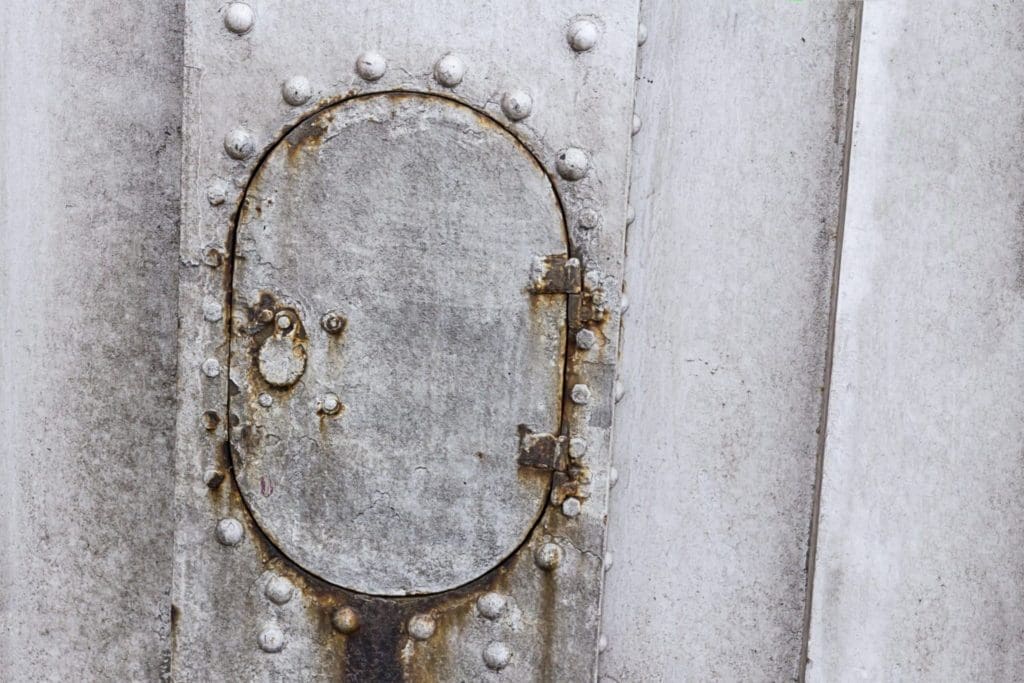 Close up of aircraft corrosion